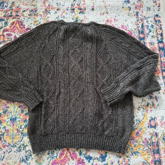90s vintage slouchy oversized cable knit wool crewneck jumper - Picture 9 of 11
